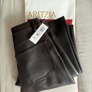 Aritzia Wilfred Melina pants in rich mocha brown